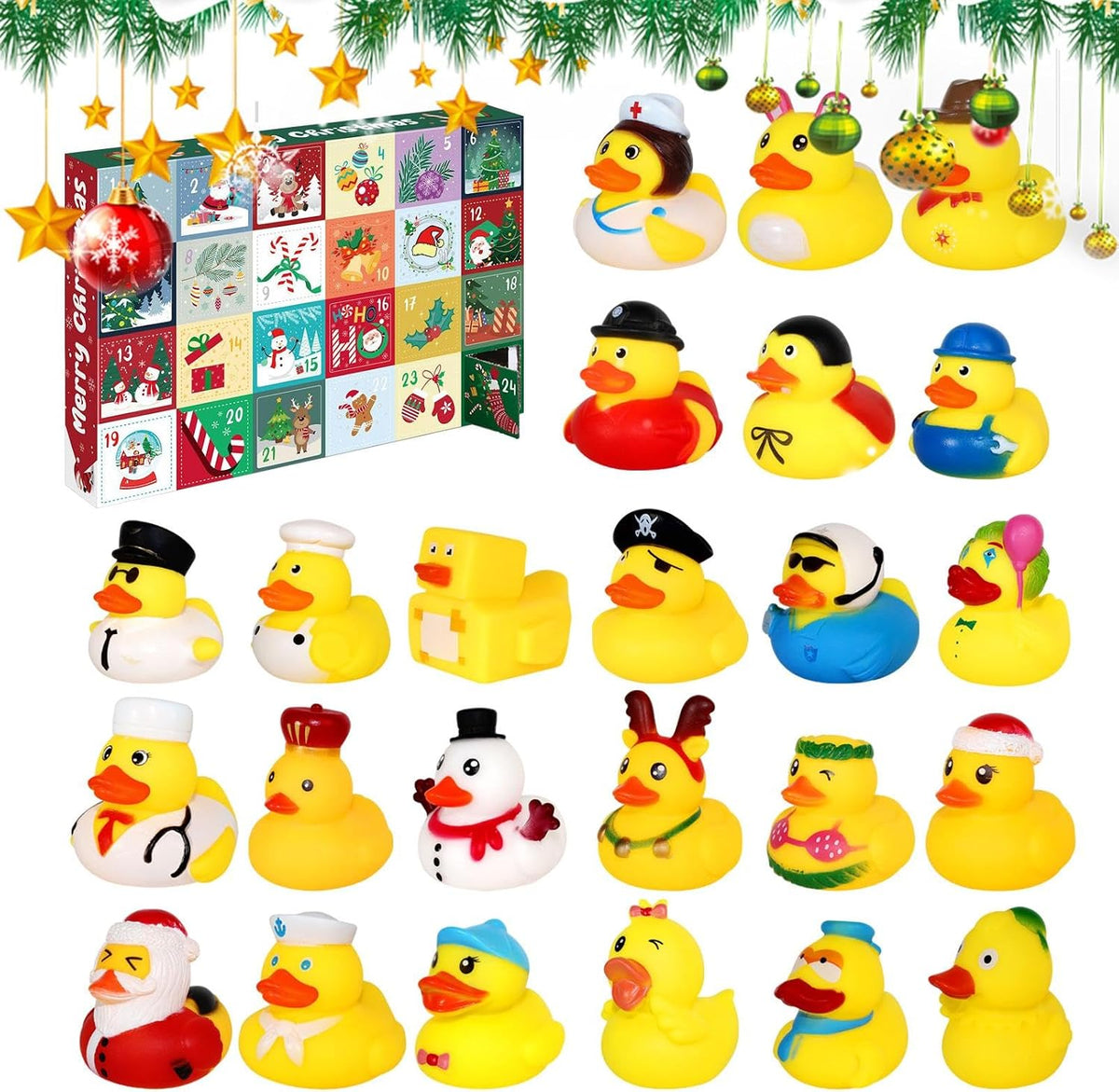 24 Days Christmas Countdown rubber duck advent calendar